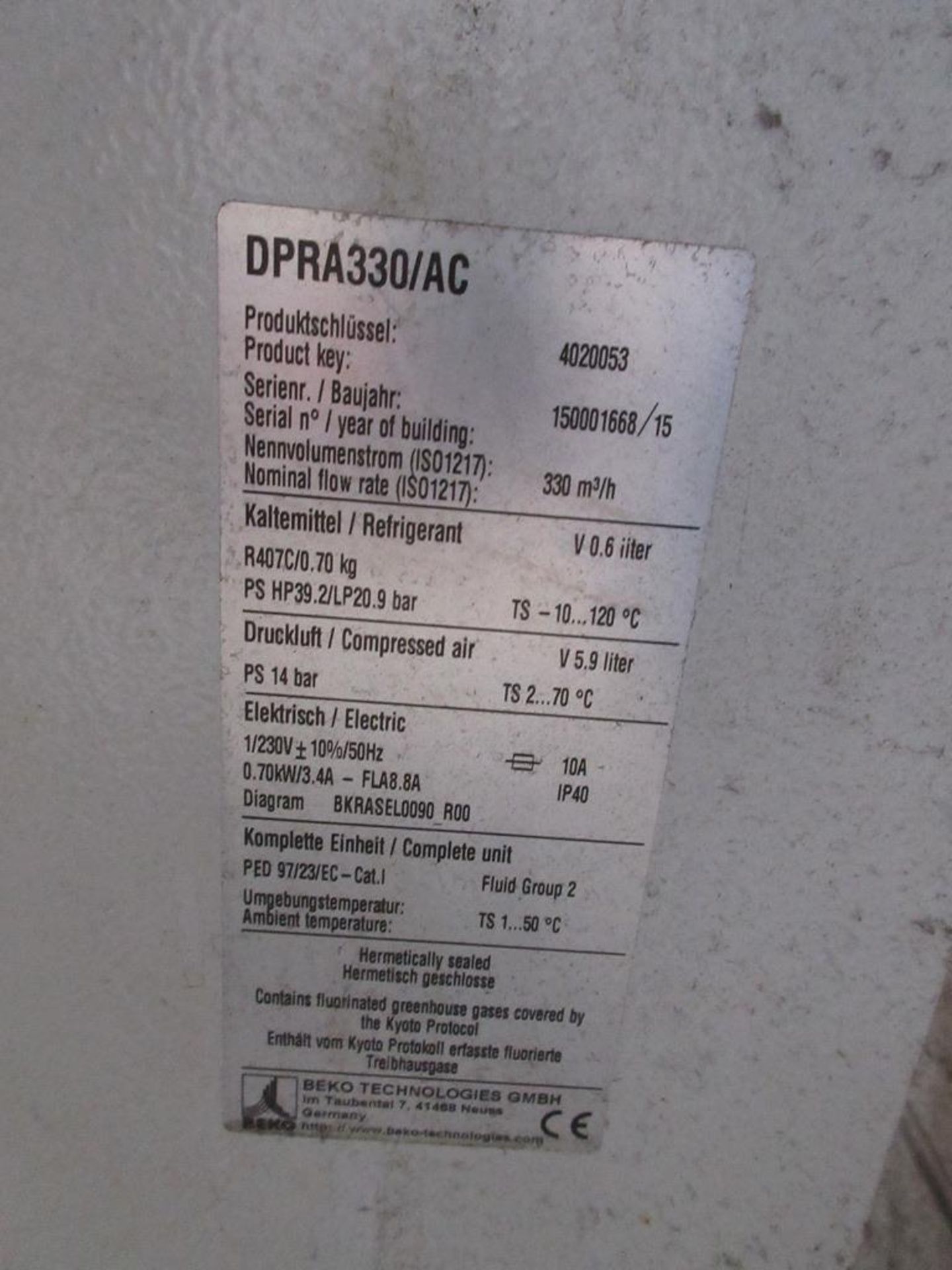 Beko Drypoint RA DPRA330/AC Air dryer - Image 2 of 8