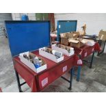 Two metal frame workbenches