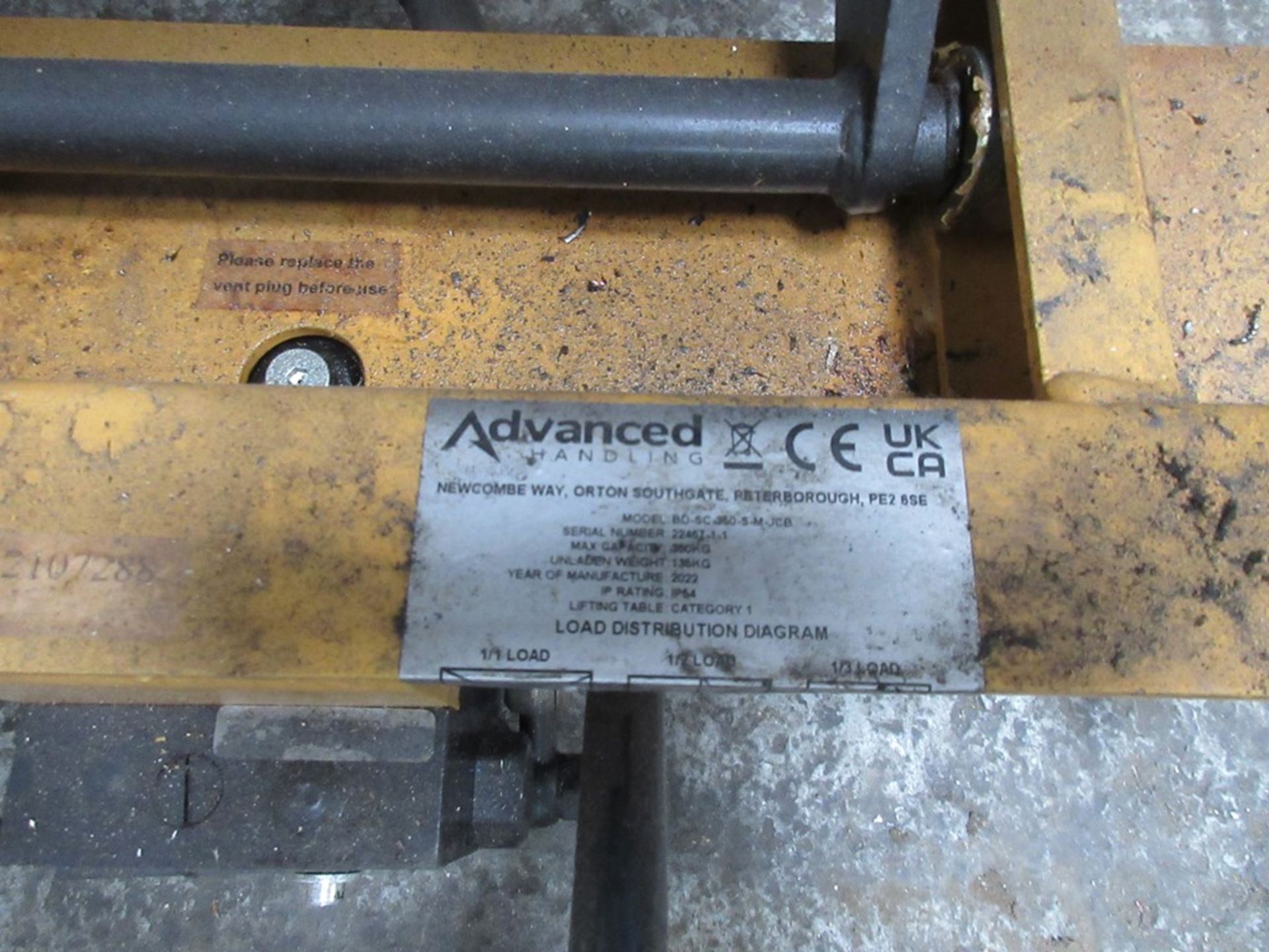 Advanced Handling Hydraulic scissor lift, capacity 350kg, table size 920 x 610mm - Image 2 of 4