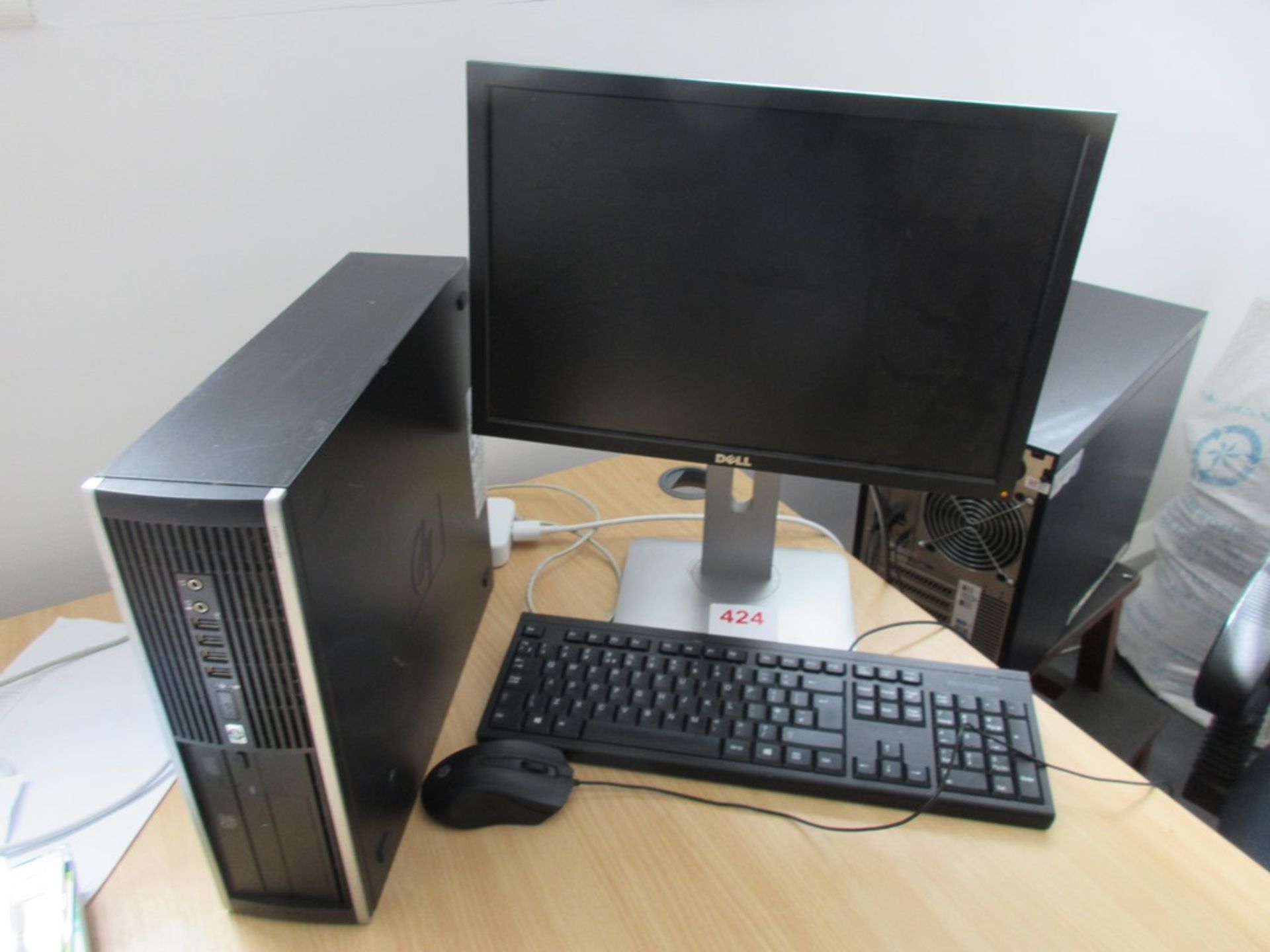 HP Compaq Computer system with HP Deskjet 3050 printer, Dell flat screen monitor, keyboard, mouse