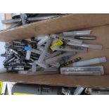 Box of assorted cutters & drill bits