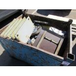 Stillage of assorted scrap including dies etc., approx weight 1050kg (excluding stilage)