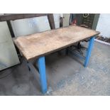 Three metal frame workbenches