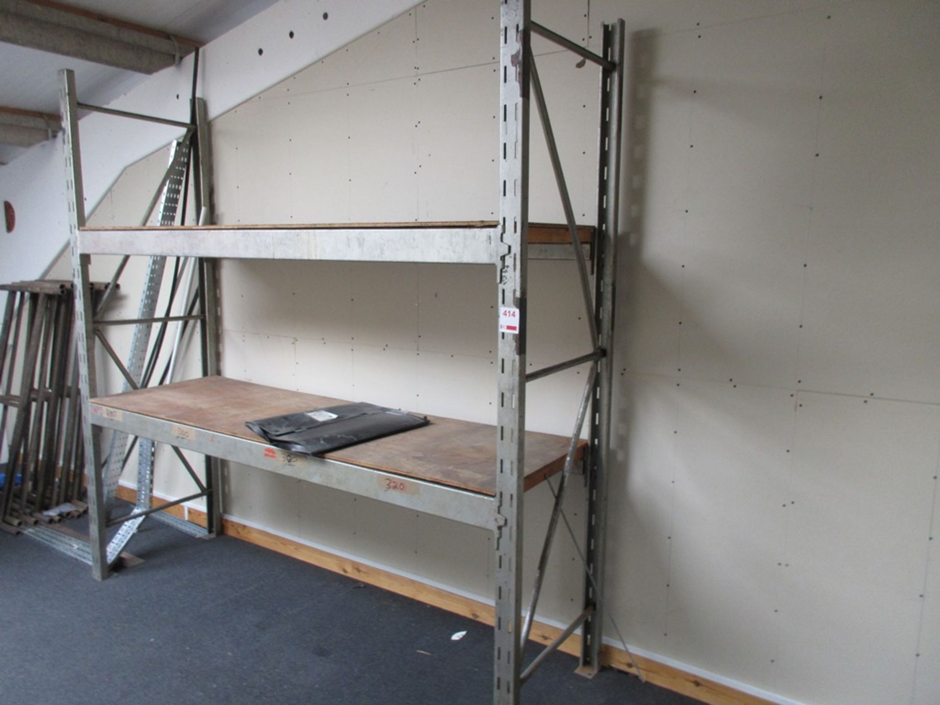 Bay of adjustable boltless racking approx. 2440 x 720mm x height 2440mm and assorted tower scaffol