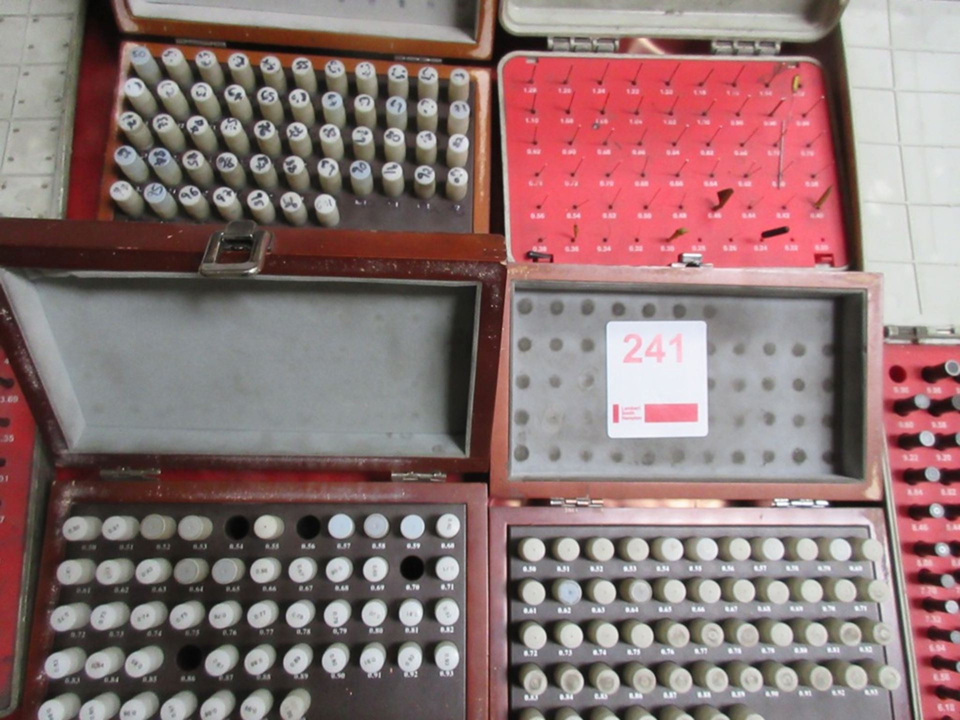 Four part-sets of pin gauges