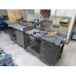 Two metal frame workbenches