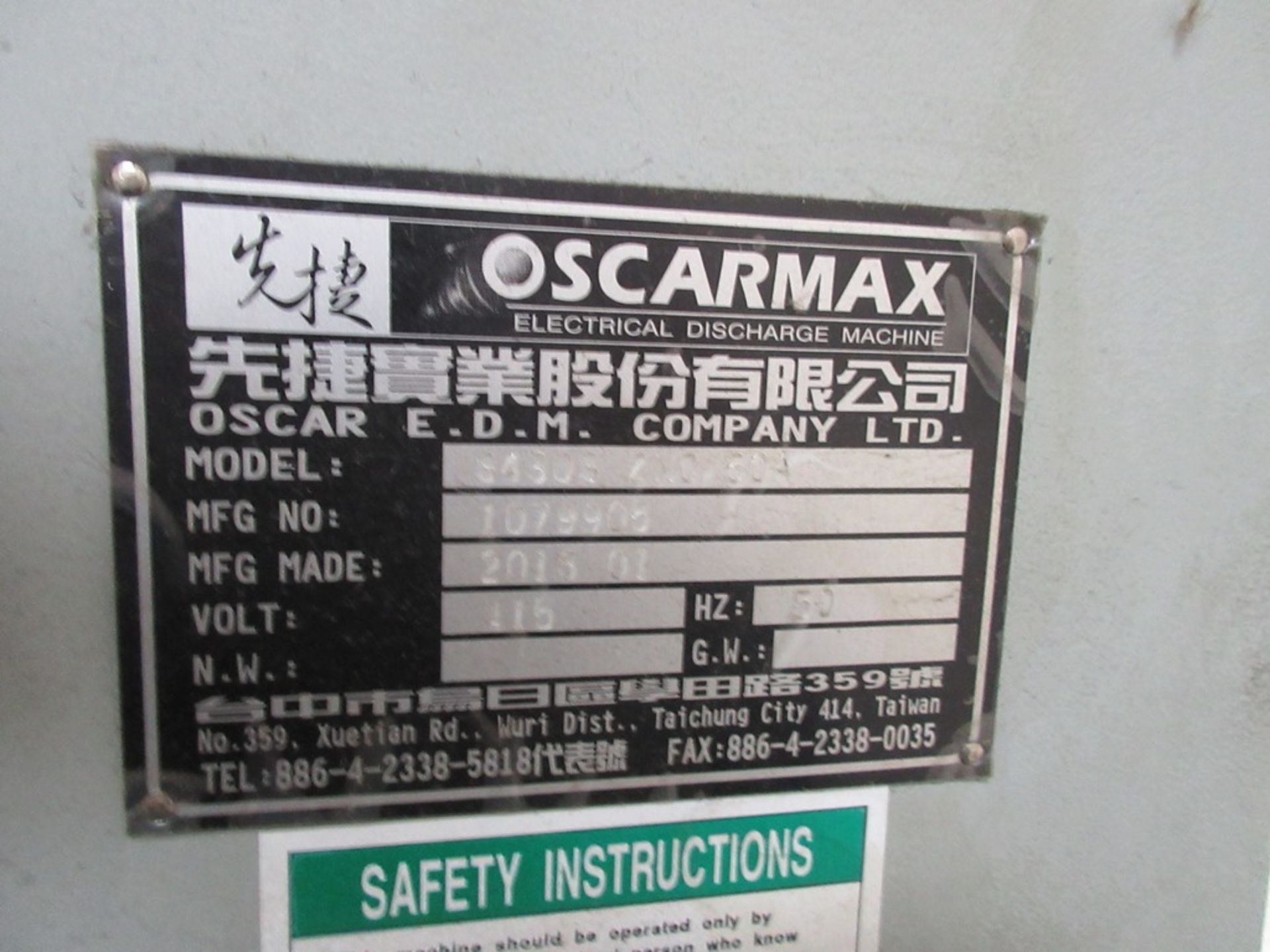 Oscarmax S430S ZNC 60A Electrical discharge machine (2016) - Image 3 of 10