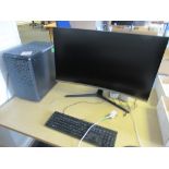 Cooler Master Computer system with Samsung curved screen, keyboard, mouse, speakers and Brother HL-