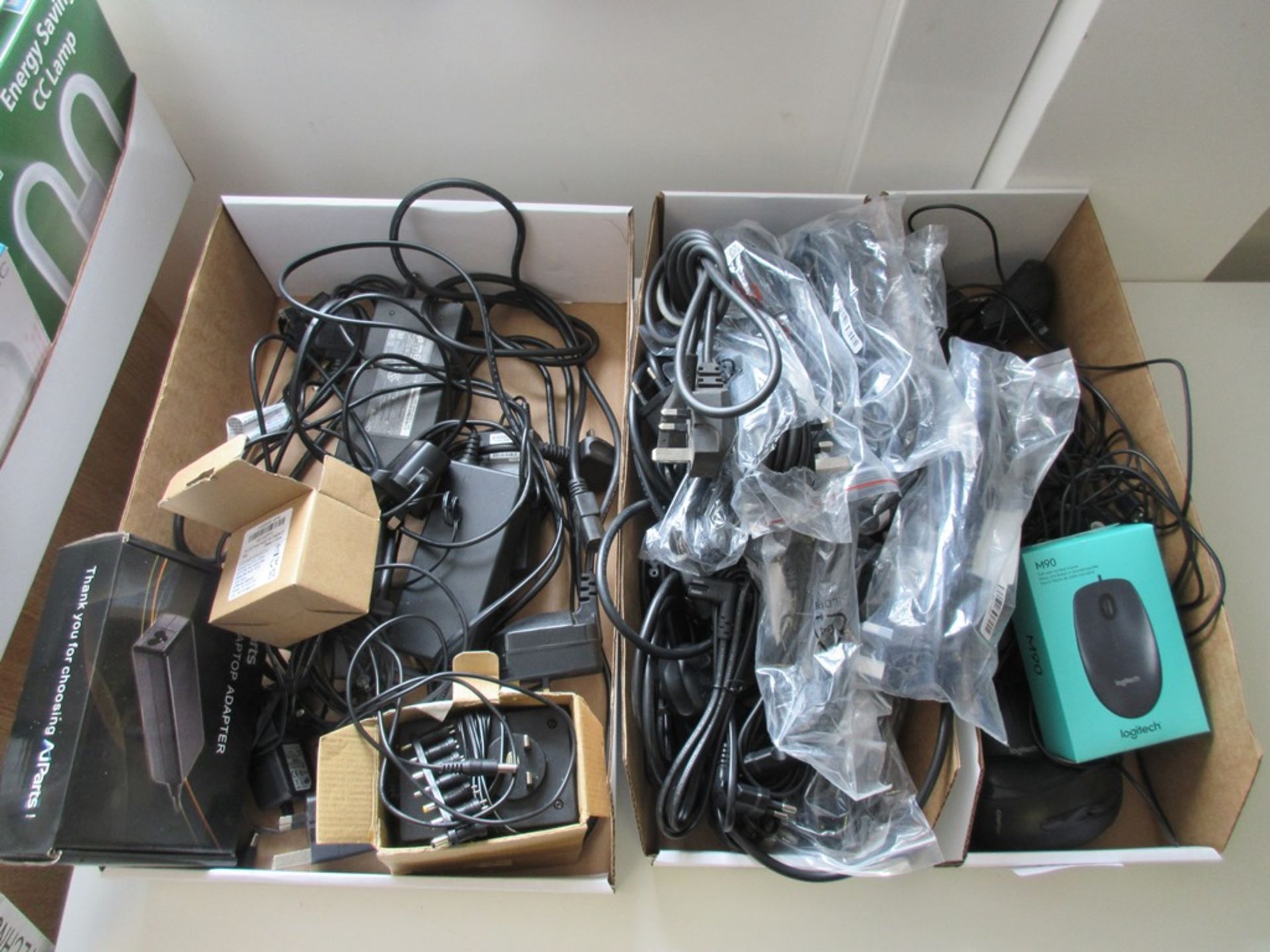 Assorted computer spares including leads, mice, laptop adaptors, etc. - Image 2 of 3