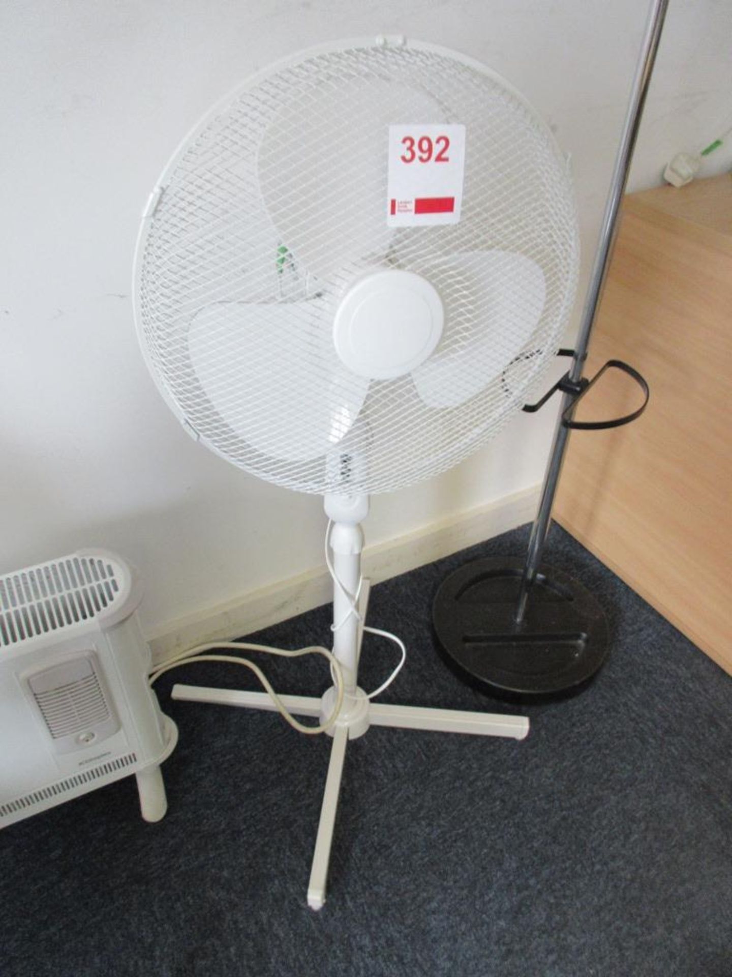 Two assorted fans and 1 Dimplex electric radiator heater, 1 coat stand - Image 3 of 4