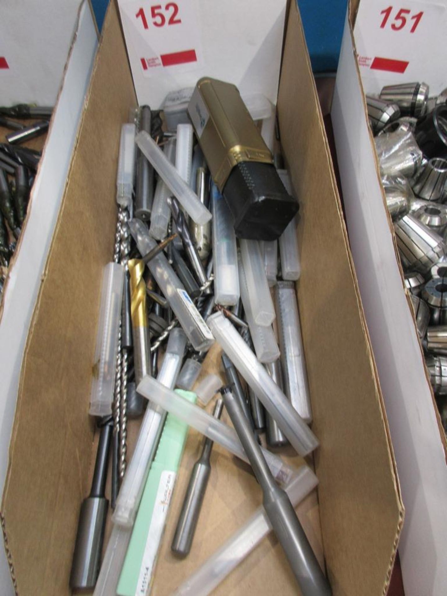 Box of assorted drill bits & collets