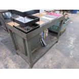 Metal frame/timber top workbench
