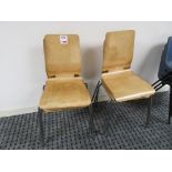Six wooden/chrome framed high back chairs