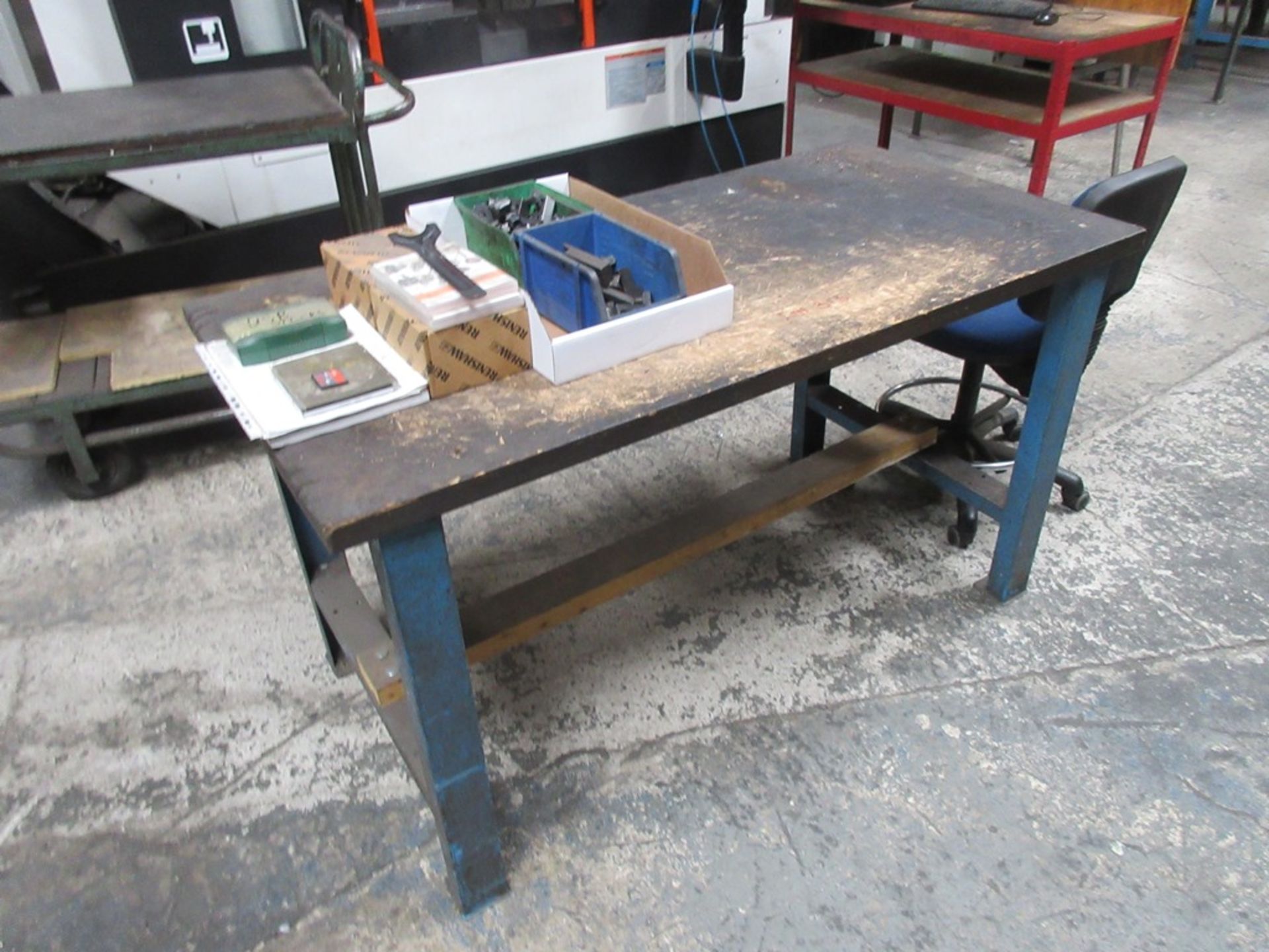 Three metal frame workbenches - Image 2 of 3