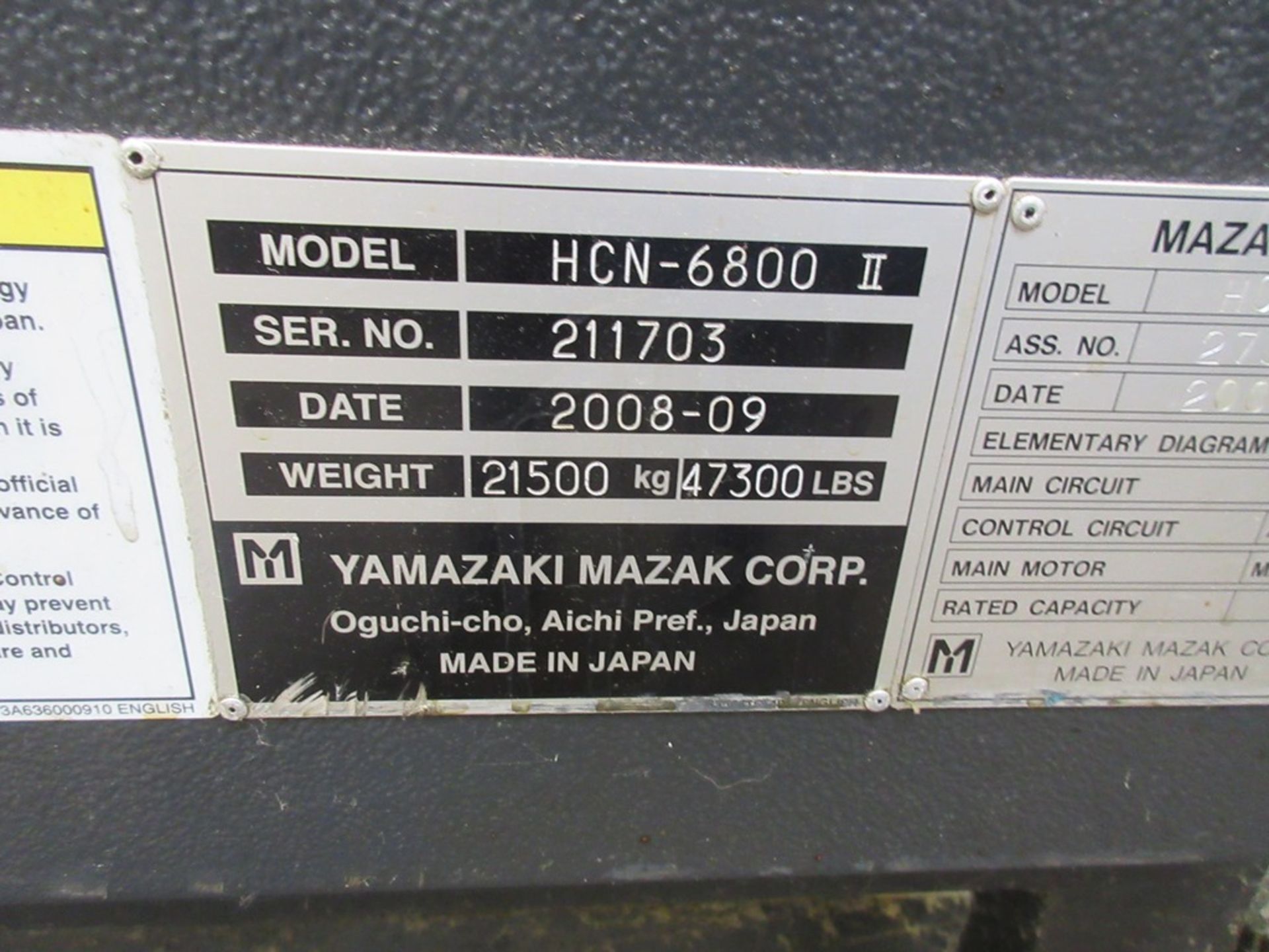 Mazak Nexus 6800-II Twin pallet CNC horizontal machining centre (2008) - Image 4 of 18