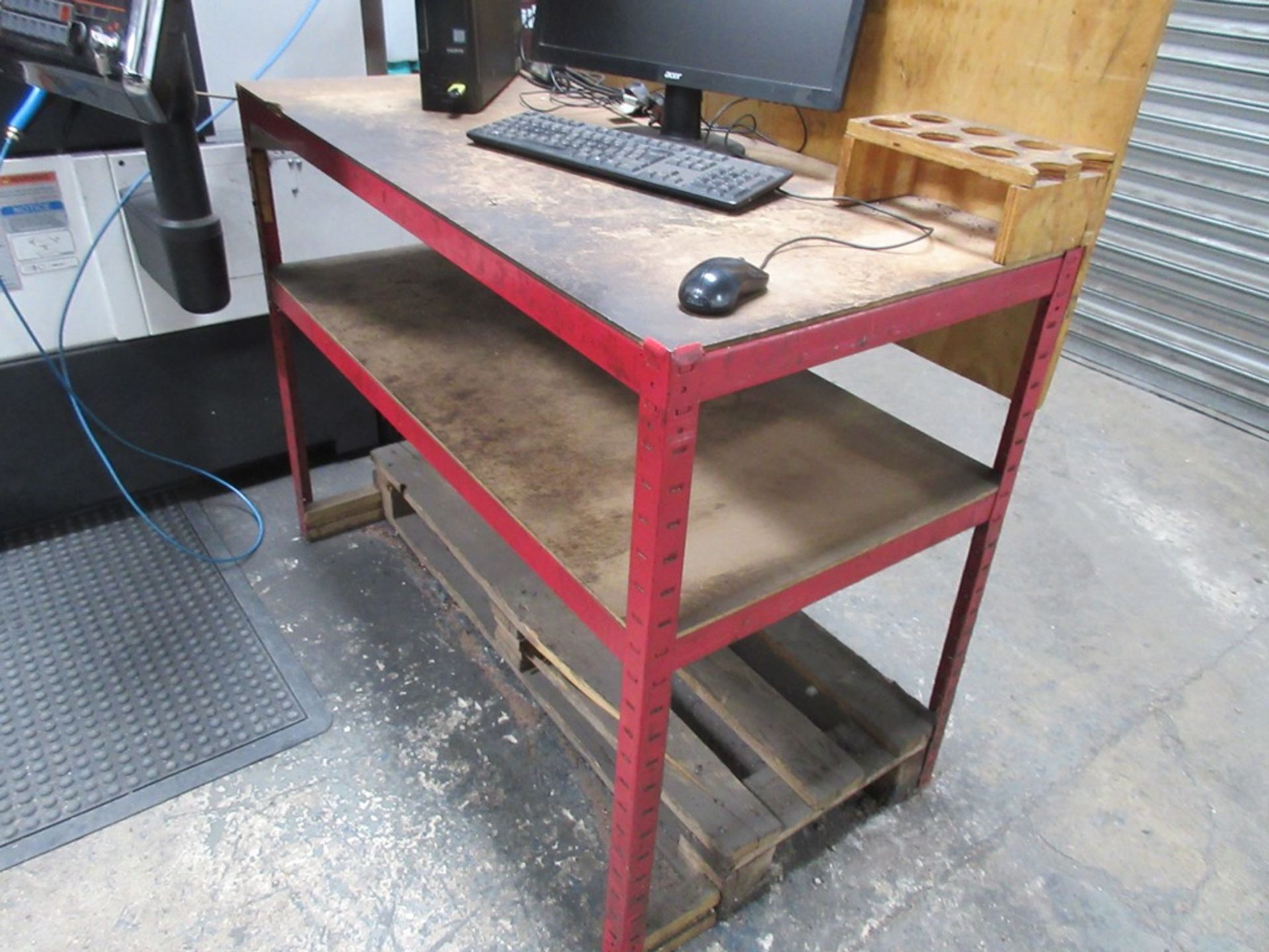 Three metal frame workbenches - Image 2 of 4