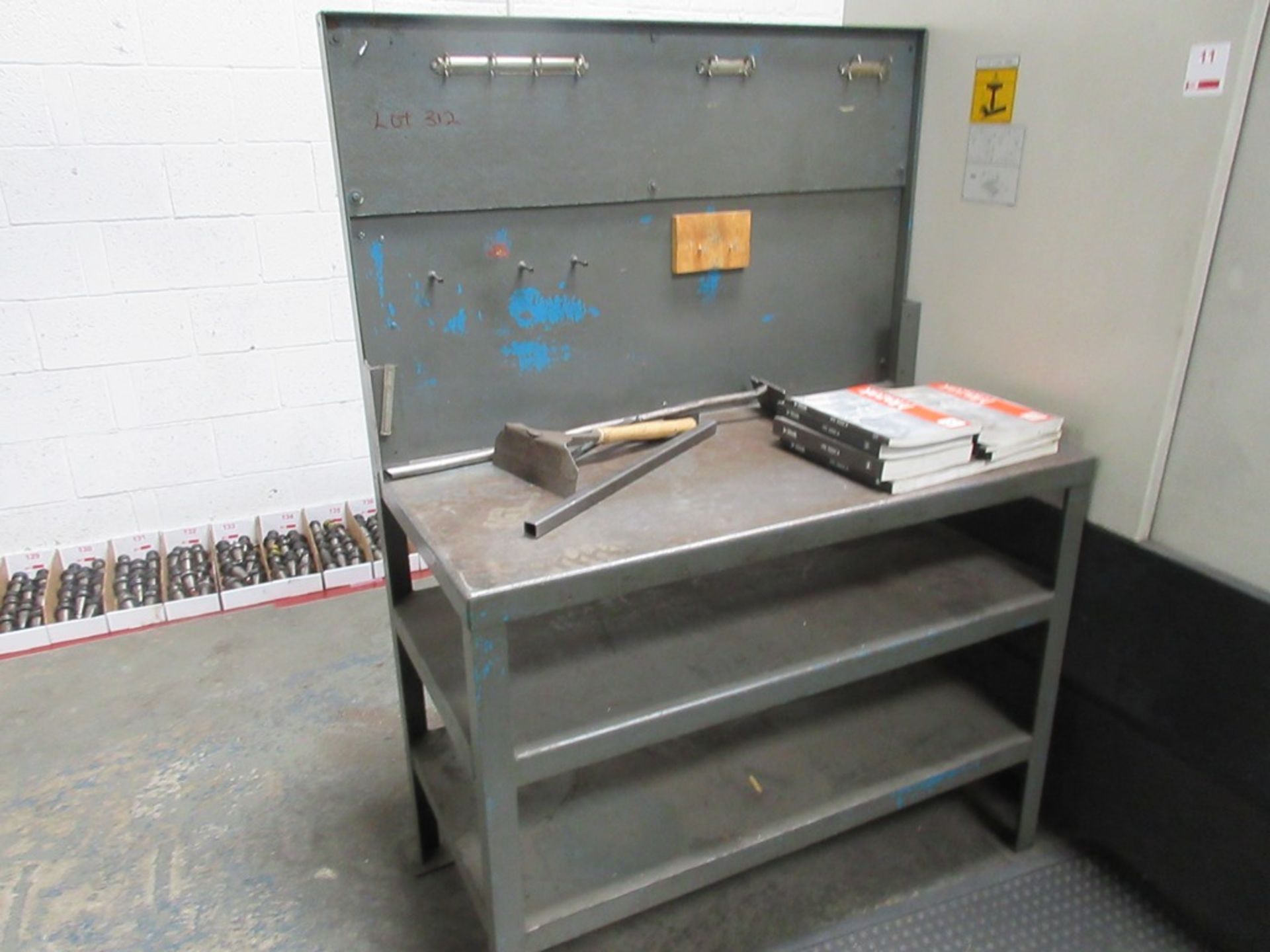 Two metal frame workbenches - Image 2 of 3
