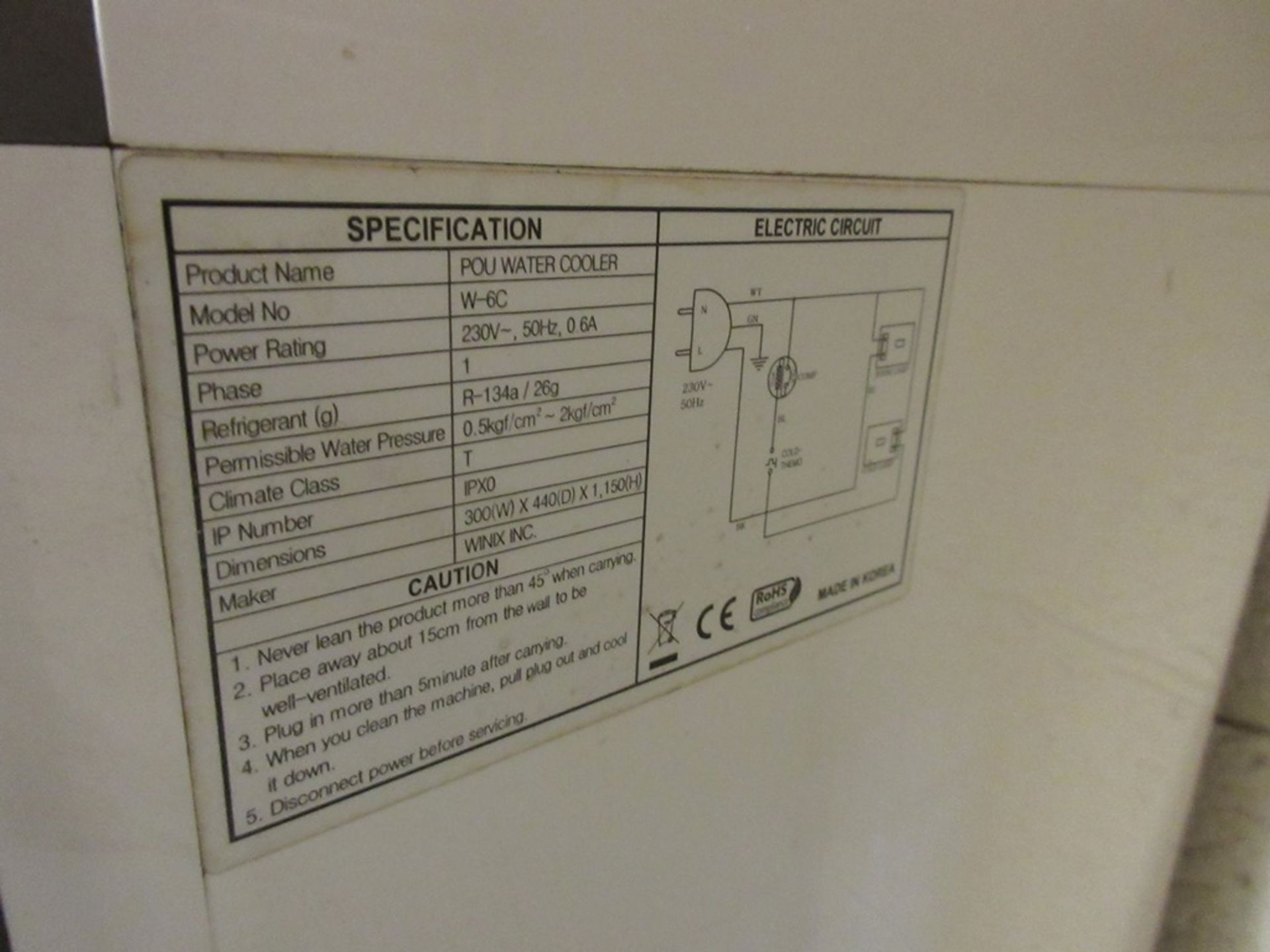 Wimx W-6C Water cooler - Image 2 of 3