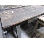 Metal frame/timber top workbench