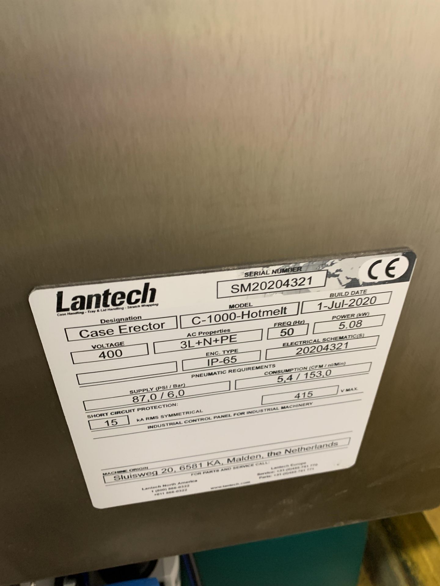 Lantech C-1000-Hotmelt case erector (2020) - Image 2 of 3