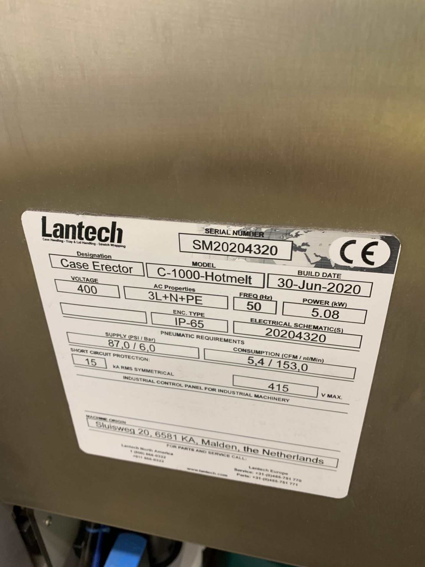 Lantech C-1000-Hotmelt case erector - Image 3 of 4