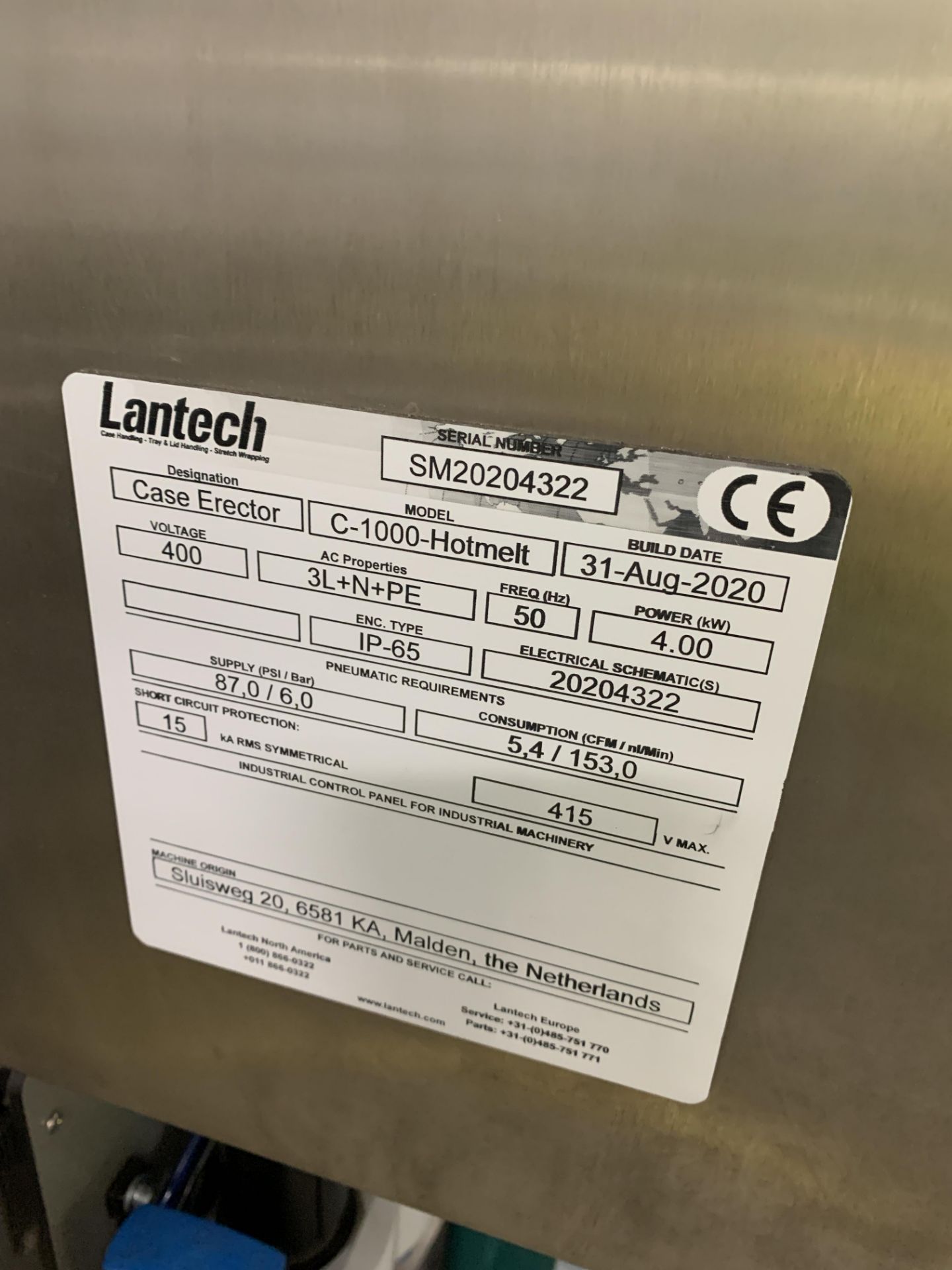 Lantech C-100-Hotmelt case erector (2020) - Image 3 of 4