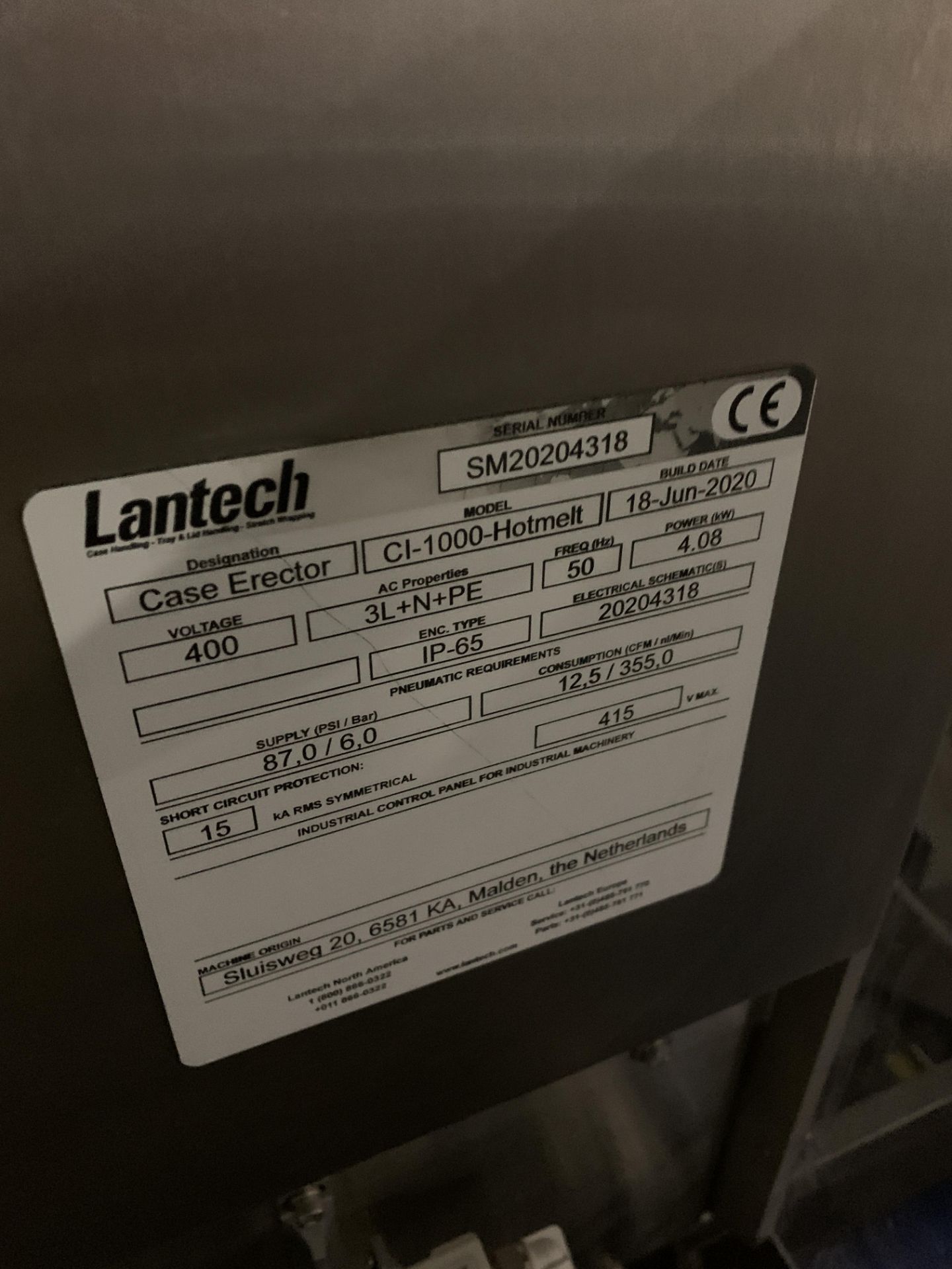 Lantech C1-1000-Hotmelt case erector (2020) - Image 3 of 4
