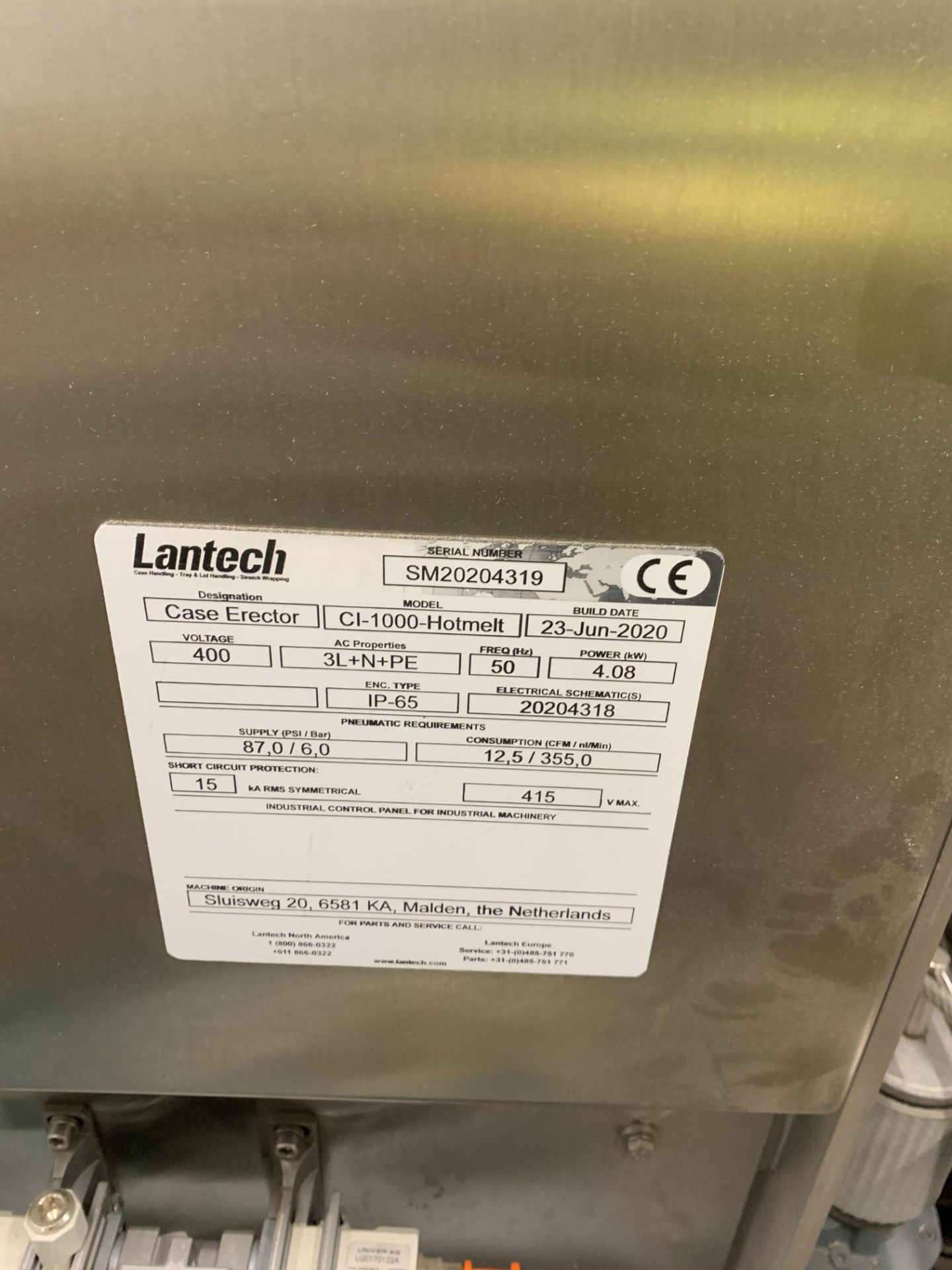 Lantech C1-100-Hotmelt case erector (2020) - Image 5 of 6