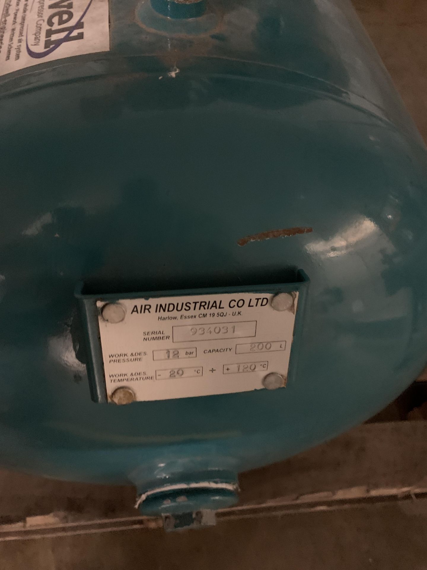 Air Industrial Co 200L industrial compressor - Image 2 of 3