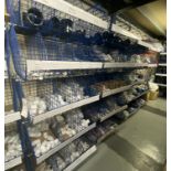 4 Bays of wire mesh retail storage bins, approx height 2.4m (excludes contents)