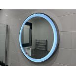 RAK Ceramics wall mounted illuminating bathroom mirror, approx diameter 600mm