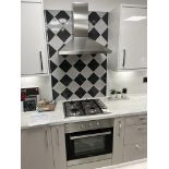 Prima PRS0102 stainless steel fan oven and Prima stainless steel 4 ring gas fired hob with stainles