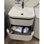 Calypso Diamante floating single sink basin unit and mixer tap with 2 drawer storage