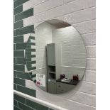 Wall mounted illuminating bathroom mirror, approx diameter 600mm