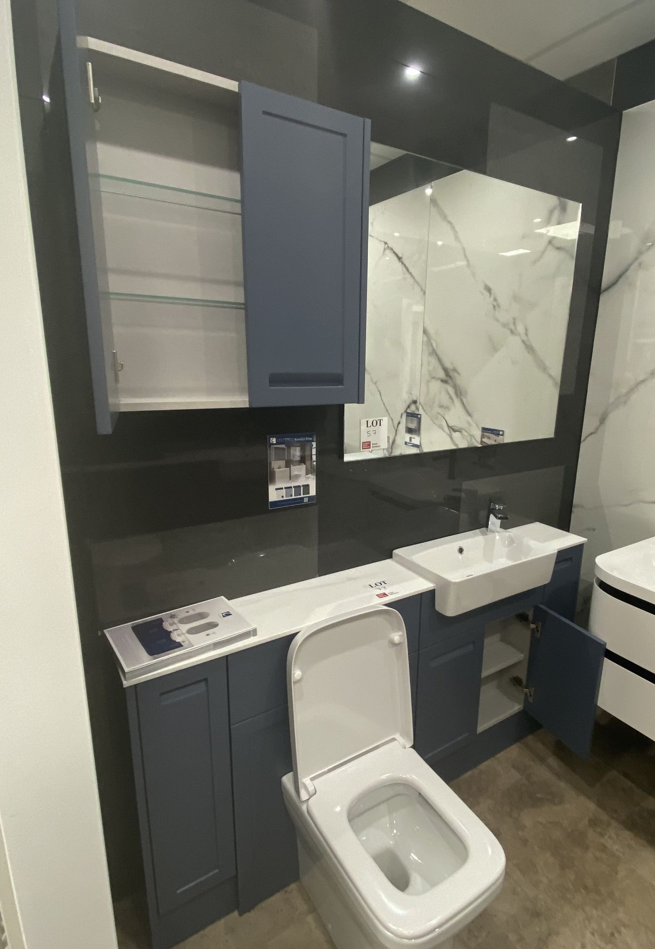 Calypso Kentmere Range display bathroom to include toilet bowl unit, fitted worktop with 8 cupboards - Image 3 of 4
