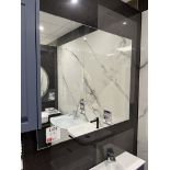 Wall mounted bathroom mirror, approx 1000 x 860mm