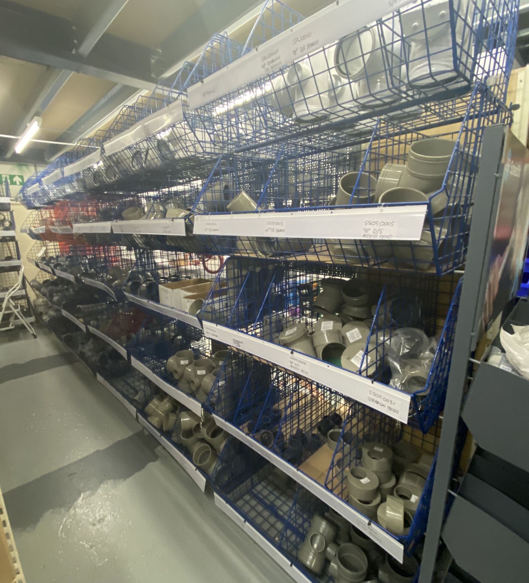 6 Bays of wire mesh retail storage bins, approx height 2.4m (excludes contents) - Image 2 of 3