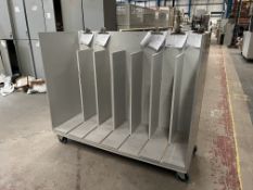 8 x Various seven section mobile stock trolleys