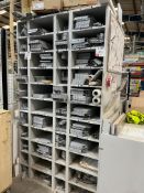5 x Shelving units and work bench
