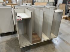 10 x Various four section mobile stock trolleys