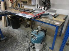 Metal frame timber top static workbench, 2400 x 850mm