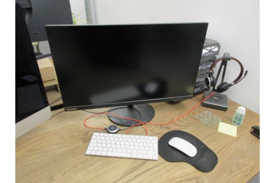 Apple iMac, serial no. DGKP 60A3F9JC, EMC no. 2639, model A1419, keyboard, mouse & Lenovo flat - Image 2 of 3