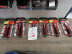Six Am-Tech socket & bit sets