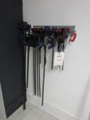 Quantity of assorted length quick grip clamps