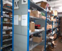 10 x Bays of Metal Shelving, located to Mezzanine (Approx. 1225W x 2445H x 640D) (Contents not