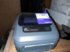 Zebra GK420d Label Printer, and Laser Barcode Scanner