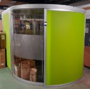 Oval Shaped Freestanding Modular Office Pod, with integrated lighting (Approx. 8m x 3m) (Please note