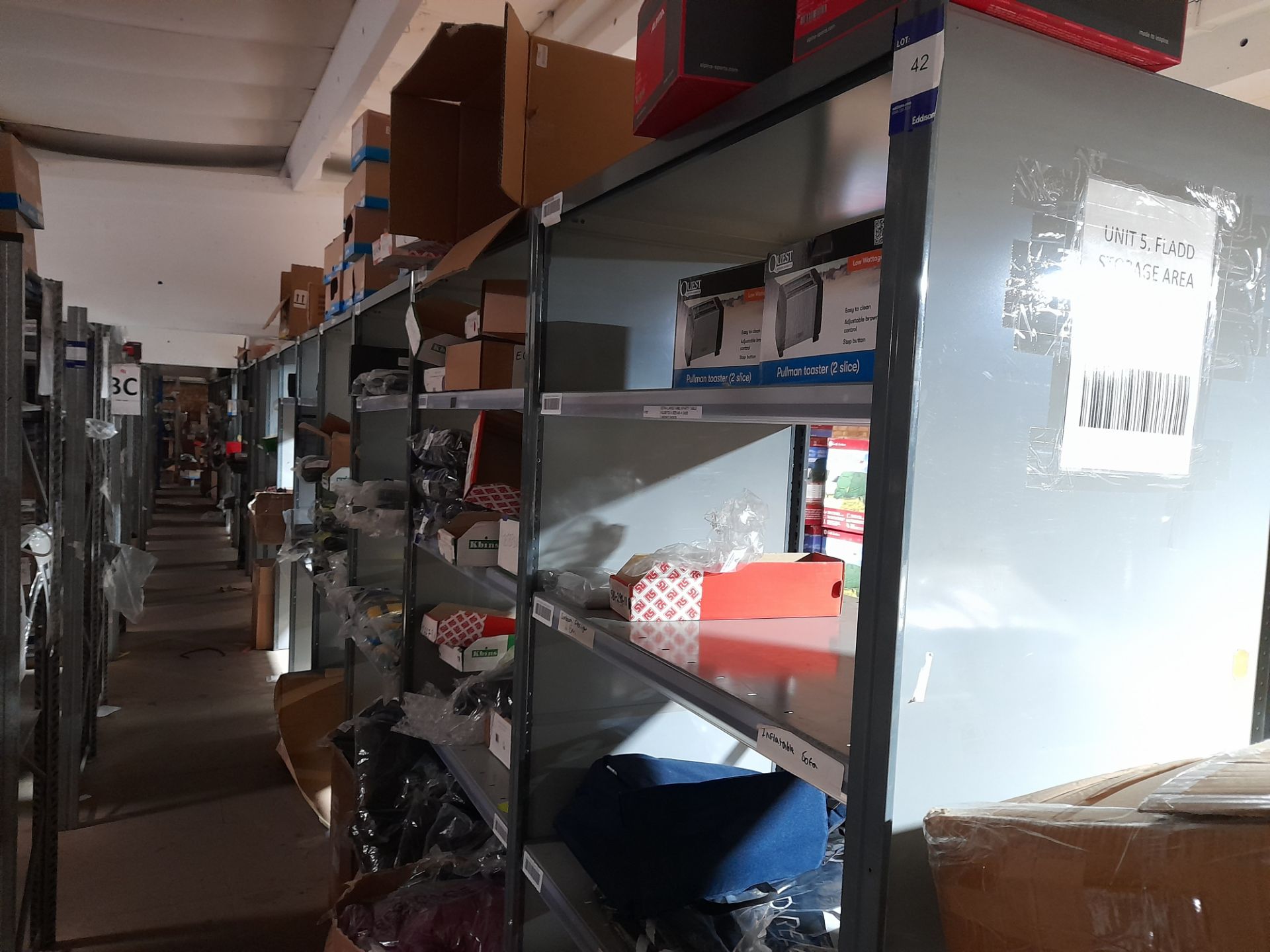 19 x Bays of Metal Shelving, located to Mezzanine (Approx. 1030W x 2050H x 640D) (Contents not