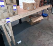 2 x Timber Fabricated Packing Benches (Approx. 2445 x 900)