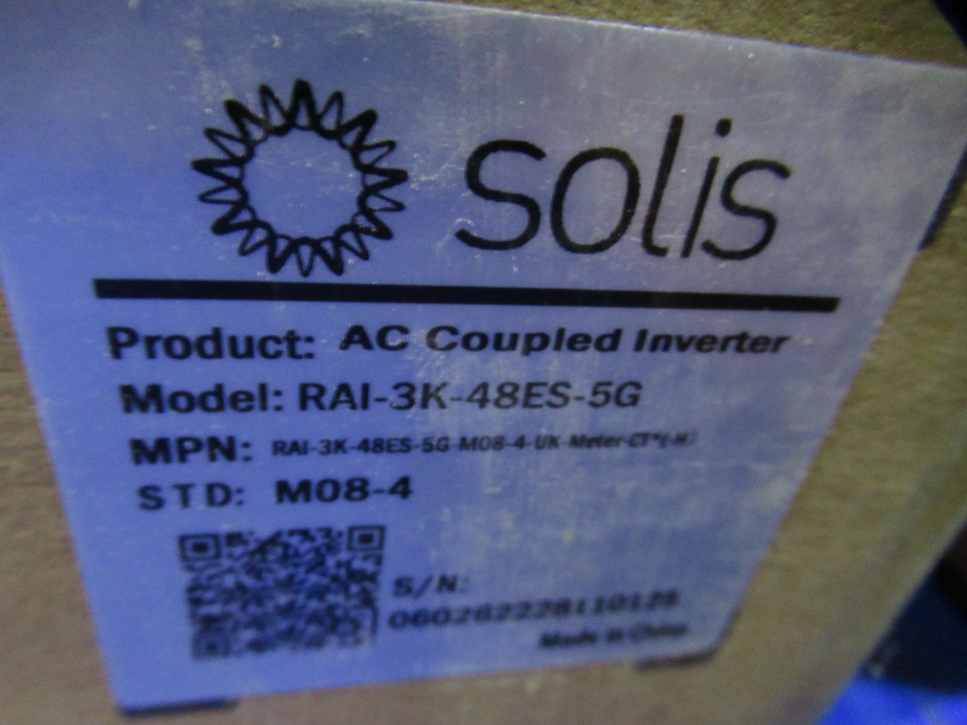 Solis AC Coupled Inverter- model RAI-3K-48ES-5G (Boxed & Unused) - Image 3 of 4